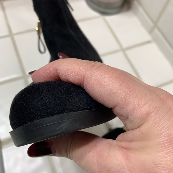 Excellent used Tommy Black Suede Ankle Boots - Picture 7 of 11